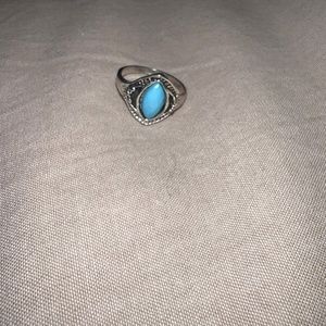 Blue and silver vintage ring